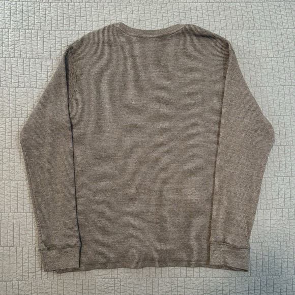 Lee Thermal Waffle Knit Shirt Men Large Brown Base Layer Y2K Long Sleeve Outdoor - Picture 3 of 10